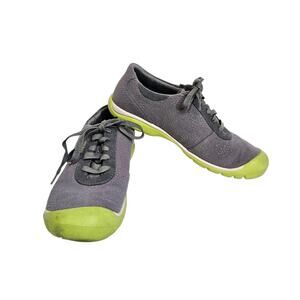 Keen Kanga Gray Lime Green Lace Up Lightweight Hiking Sneakers Shoes Size 9
